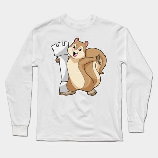 Squirrel at Chess with Chess piece King Long Sleeve T-Shirt